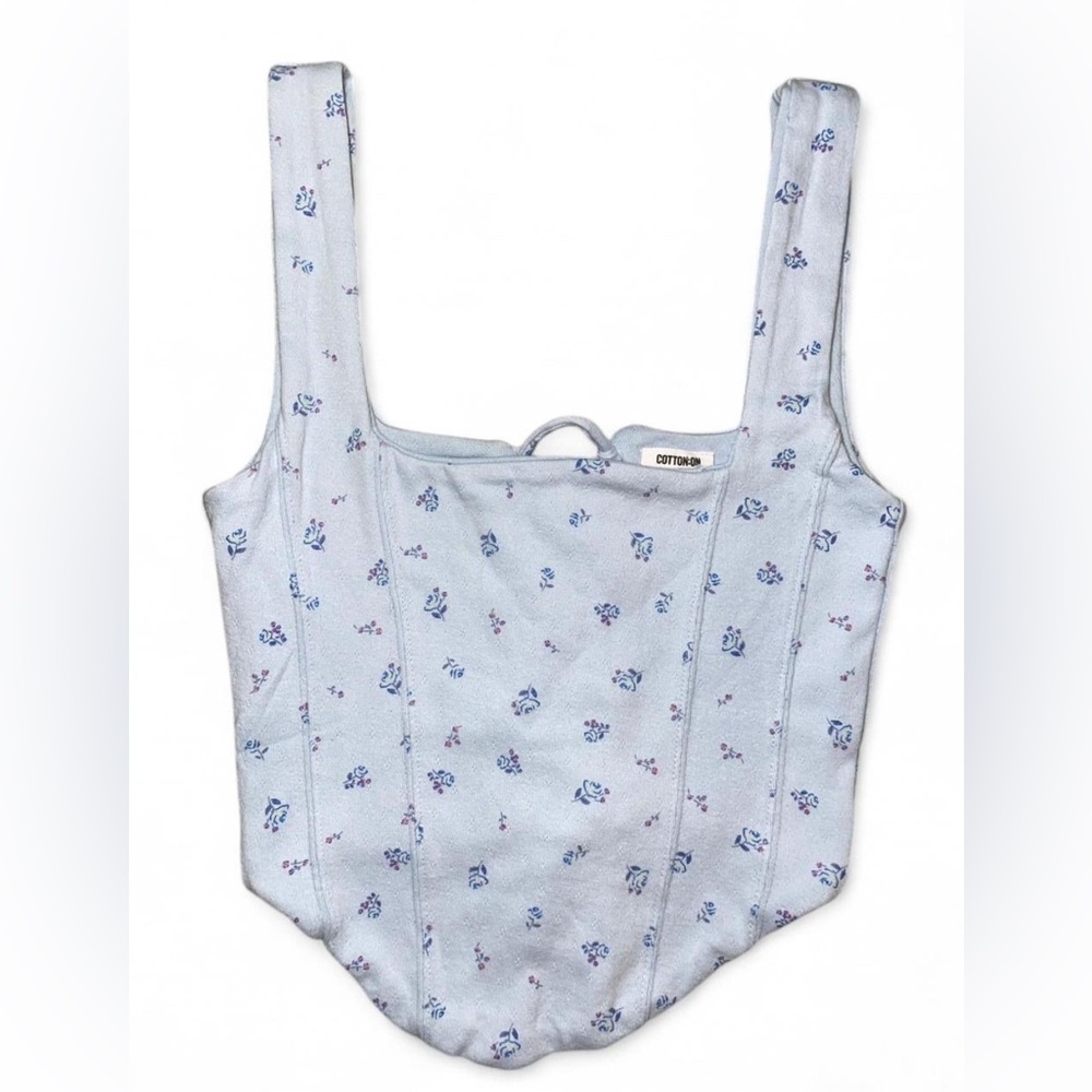 Cotton:On Light Blue Floral Tank Top